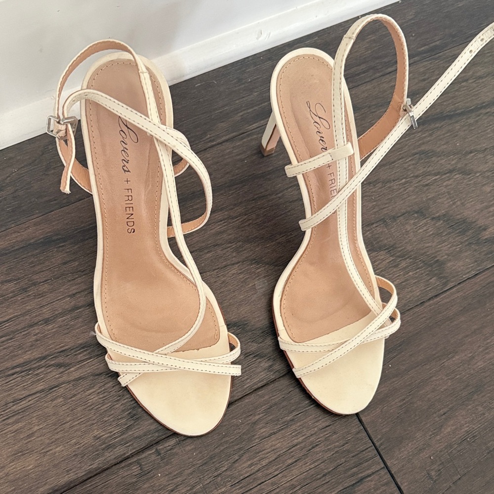 Lovers + Friends Beige Strappy Heels